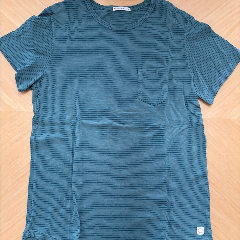 Blaque Label Men's Teal Striped Shirt